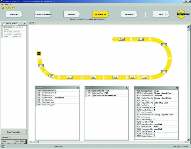 Компоненты Roller Kit Light для рольгангов легкой серии - Программа для программирования модулей Conveyor cintrol